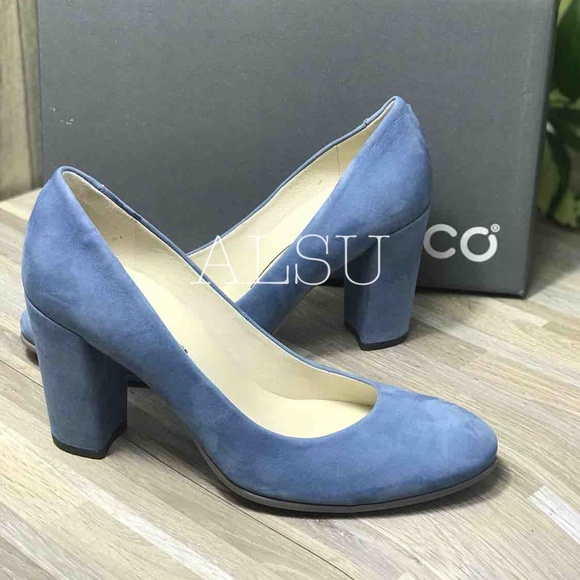 ECCO women’s heels Shape 75 Block Retro Blue Suede - Picture 3 of 8